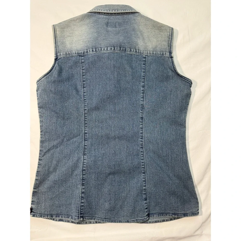 Polo Jeans Co. Ralph Lauren Women's Denim Sleeveless Western Shirt – Medium